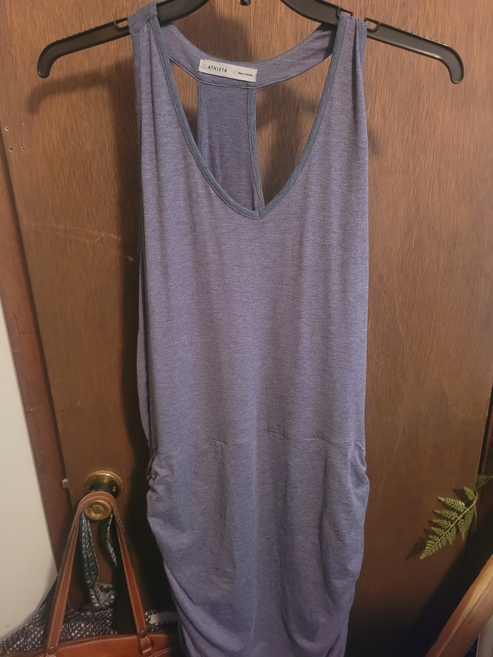 Athleta Heathered Grey Racerback Tank Dress